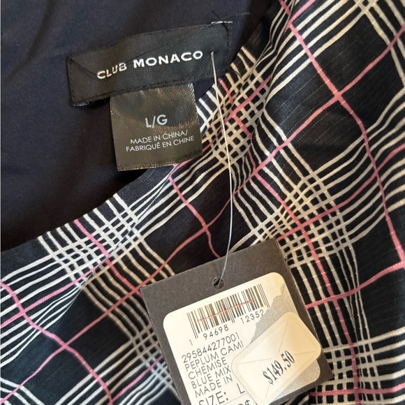 NWT Ckub Monaco Plaid Spaghetti Strap Top Large - Picture 2 of 6